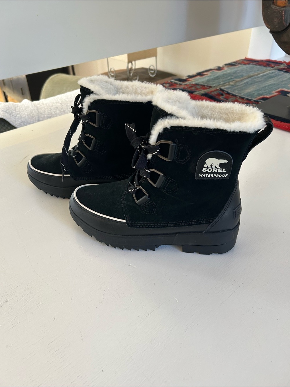 Sorel Women’s Black Waterproof Winter Boots with Faux Fur